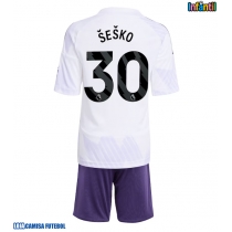 Camisa de Futebol Manchester United Benjamin Sesko #30 Equipamento Secundário Infantil 2025-26 Manga Curta (+ Calças curtas)